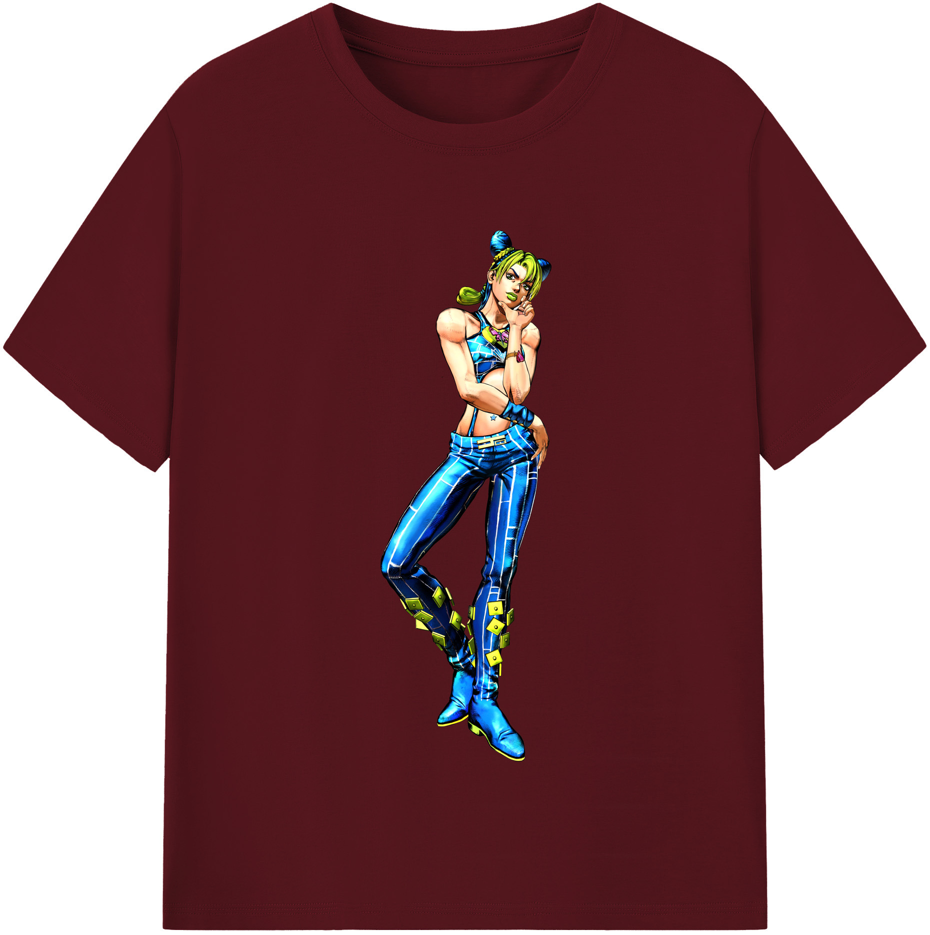 （画像用） "ジョジョの奇妙な冒険 くうじょう ジョリーン JoJo's Bizarre Adventure Jolyne Cujoh " 綿100％半袖Tシャツ（フロントプリント）